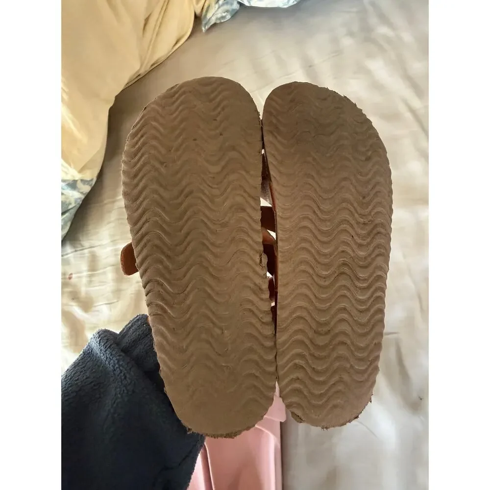 Cat & Jack pink sandals and tan sandals size 2